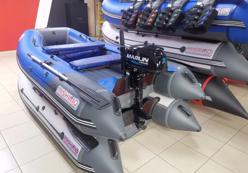 КОМПЛЕКТ ЛОДКА MISHIMO LITE 315 + МОТОР 5л.с в Новосибирске