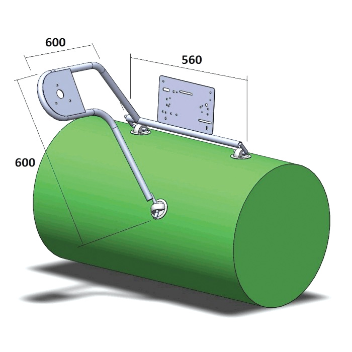 Стойка рулевая с креплением на баллон надувной лодки 25мм в Новосибирске