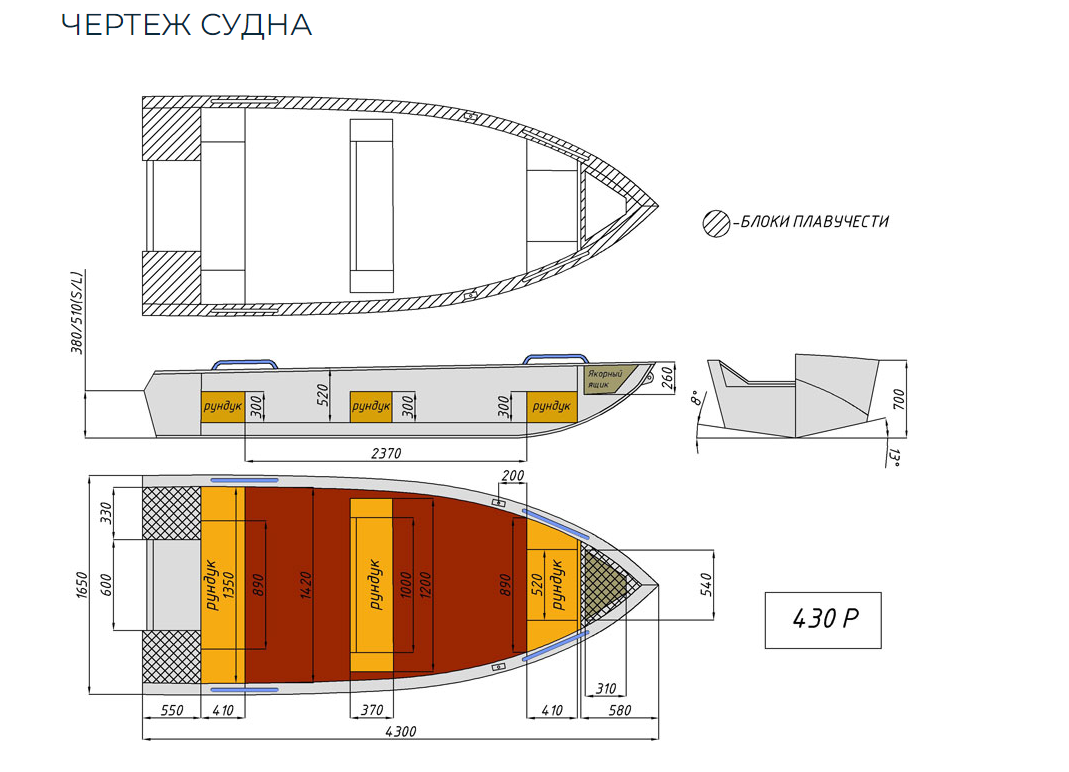 Алюминиевая лодка  Wyatboat-430 Р в Новосибирске