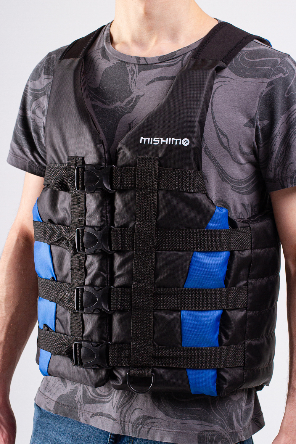 Жилет спасательный MISHIMO PRO Премиум качества Черно-синий в Новосибирске