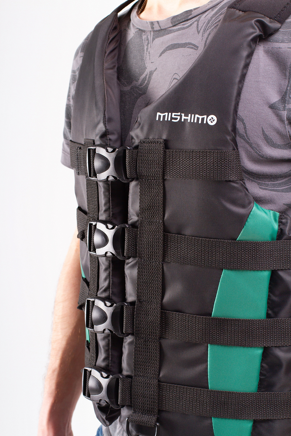 Жилет спасательный MISHIMO PRO Премиум качества Черно-зеленый в Новосибирске